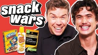 Will Poulter and Charles Melton Try British & American Food | Snack Wars