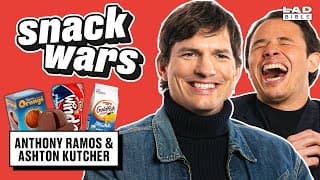 Ashton Kutcher & Anthony Ramos Try British & American Food | Snack Wars