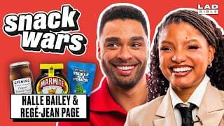Halle Bailey & Regé-Jean Page Try British & American Food | Snack Wars