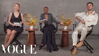 Ariana Grande, Cynthia Erivo, & Jonathan Bailey Ask Rapid-Fire Questions | Off the Cuff | Vogue