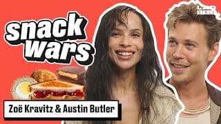 Zoë Kravitz & Austin Butler Rate American & British Food | Snack Wars